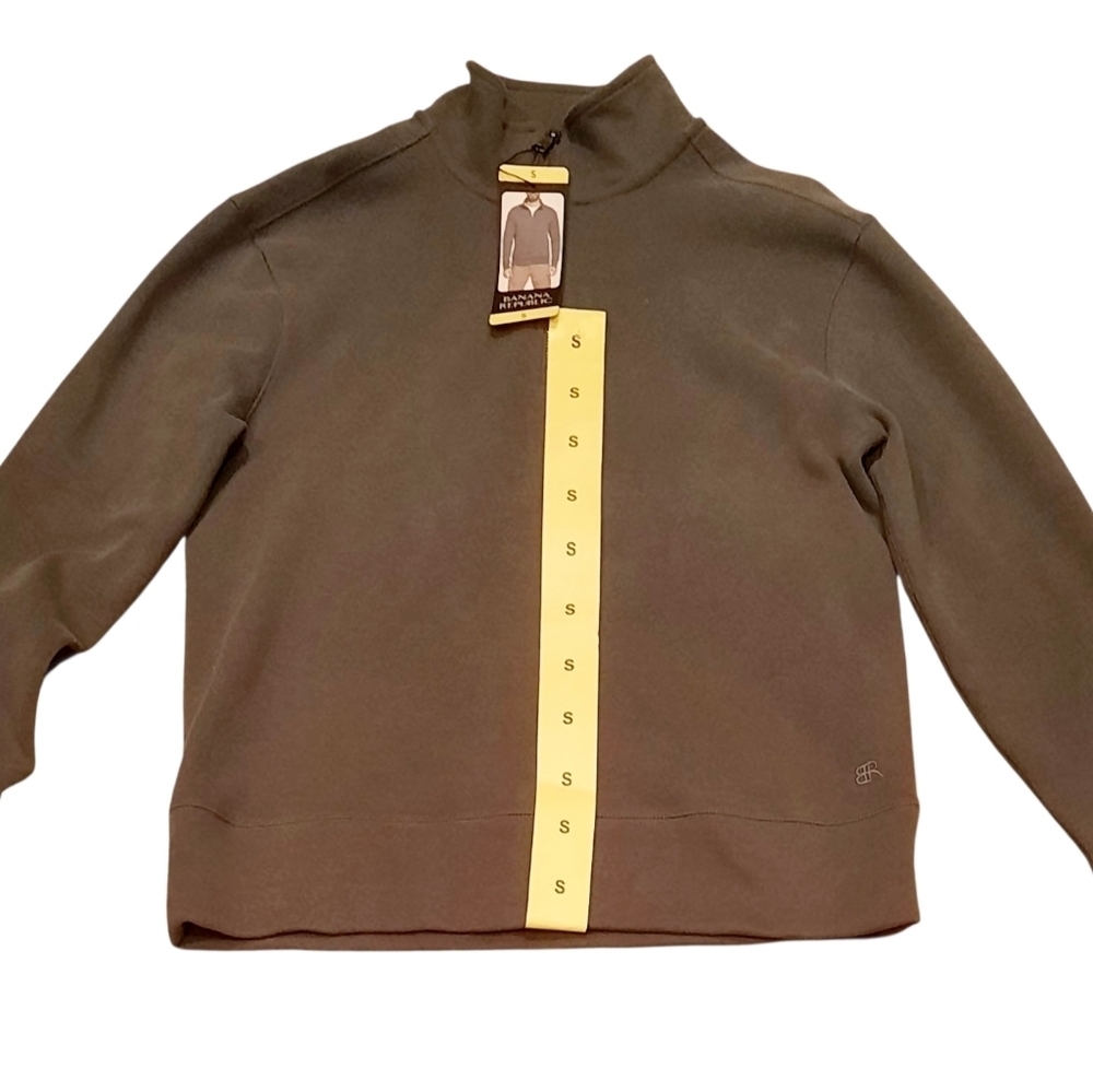 Banana Republic Half-zip Sweatshirt/Sweater - Dark Olive (Size Small) NEW